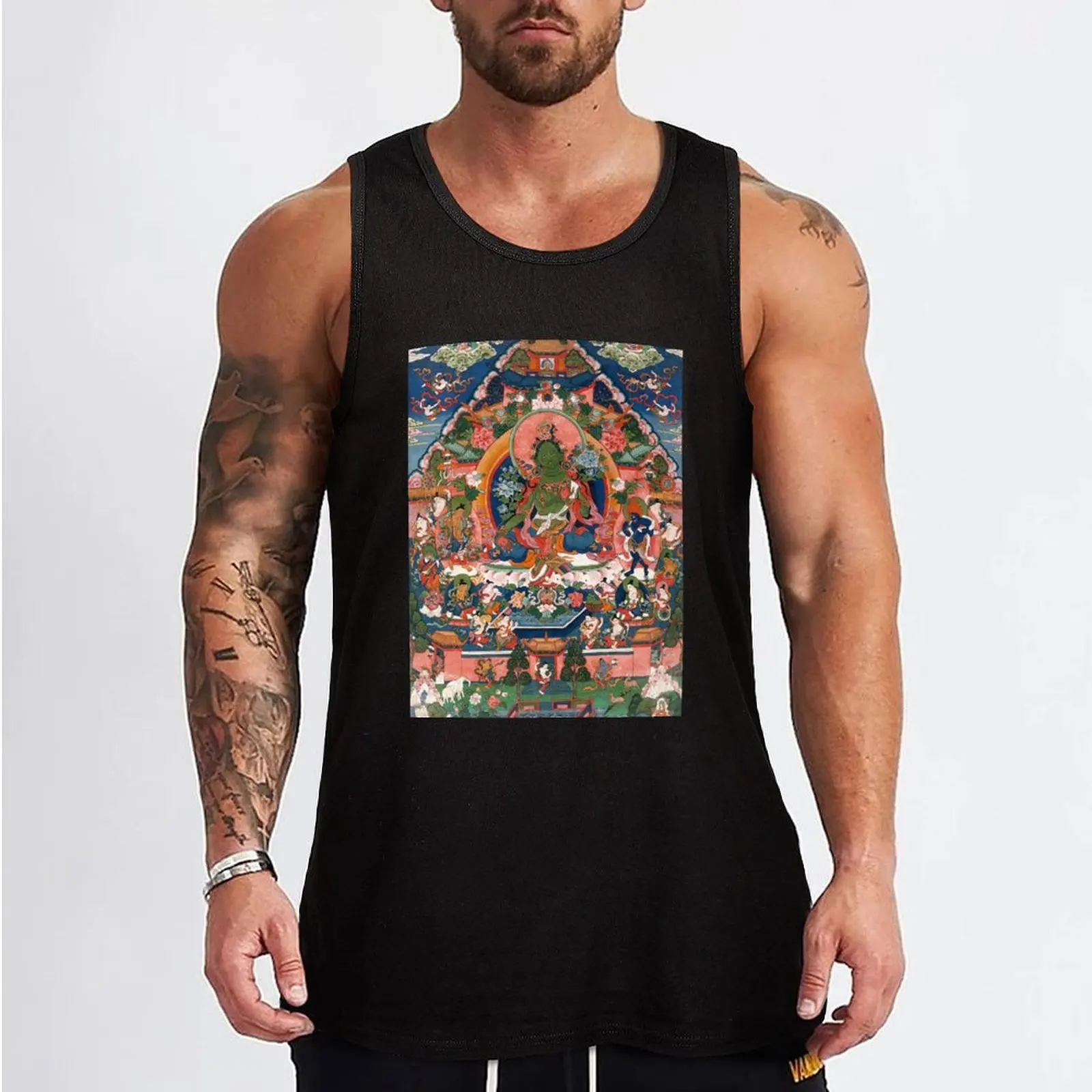 The Green Tara. Tank Top clothes for men summer sleeveless shirt man Men's clothes luxury style