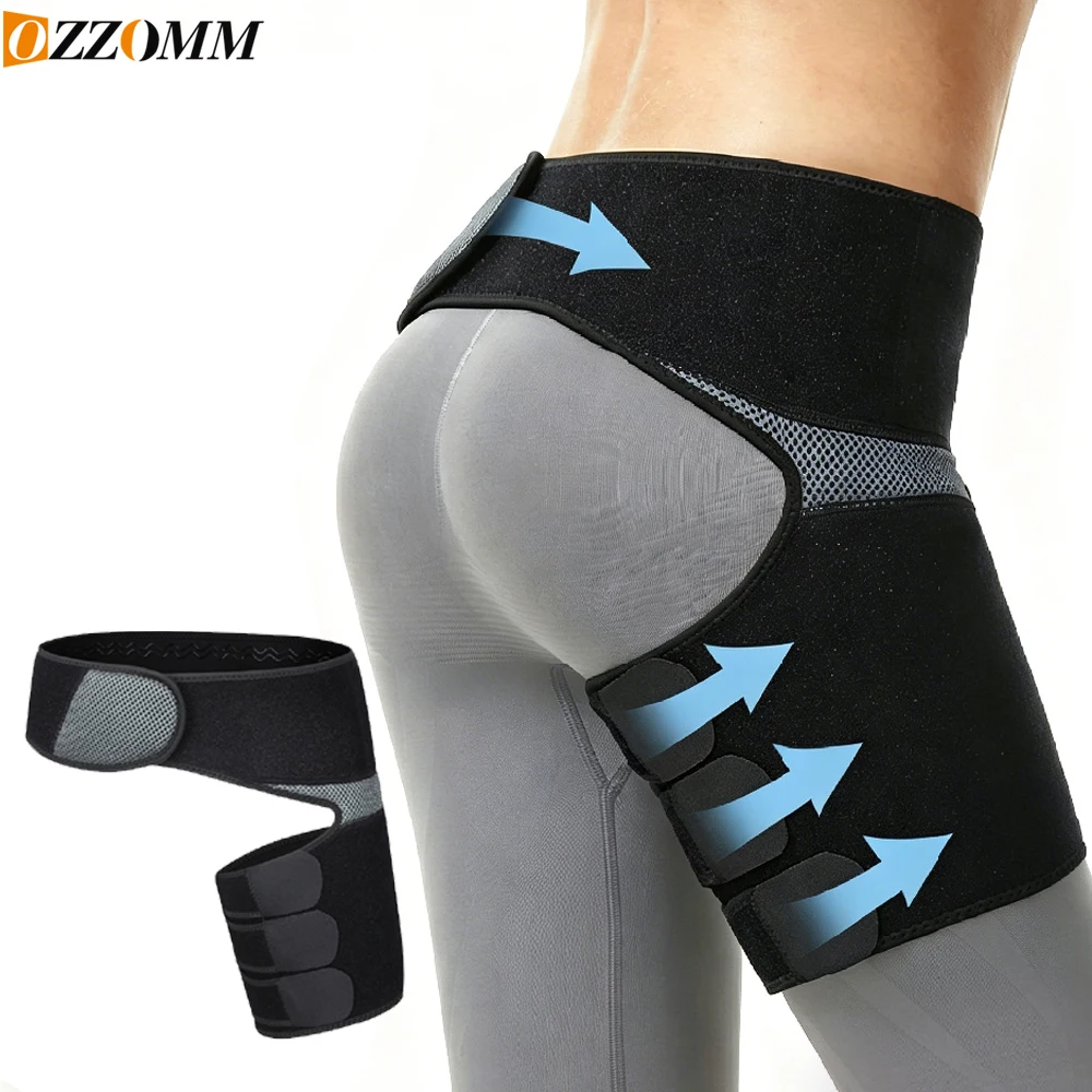 1PCS Adjustable Hip Brace - Sciatica Compression Wrap,Groin Thigh Hamstring Support Stabilizer for Men Women, Ideal for Running