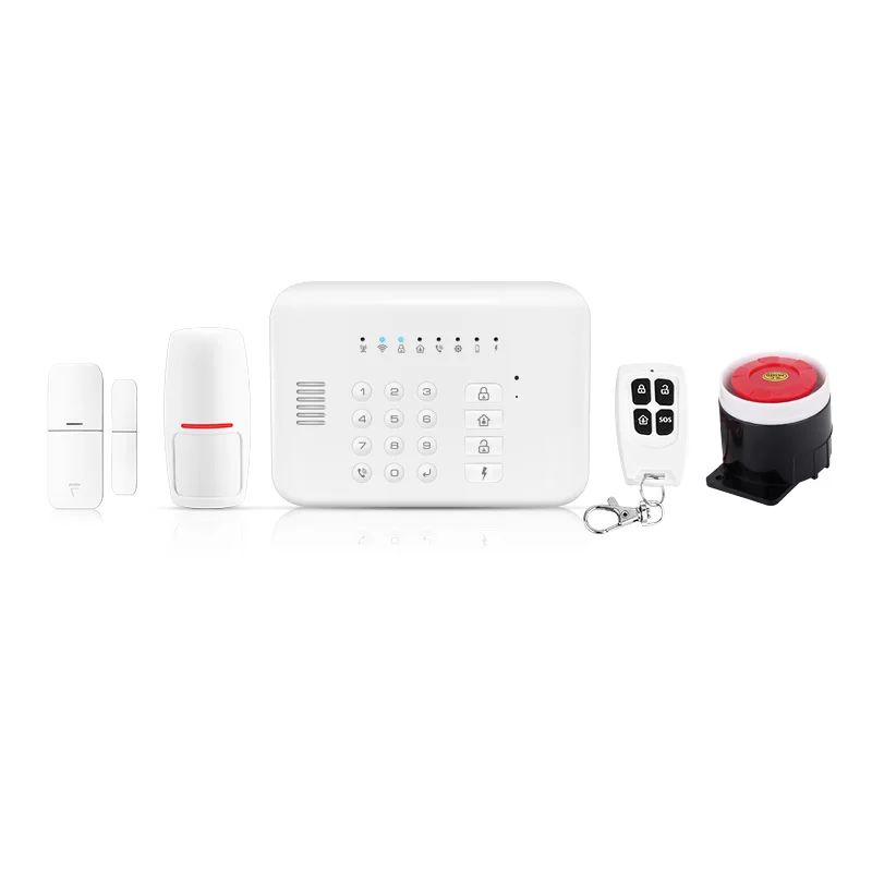 WIFI+GSM Tuya APP Burglar Alarm System PIR Motion Detector Door Contact Home Security Alarm Sensor