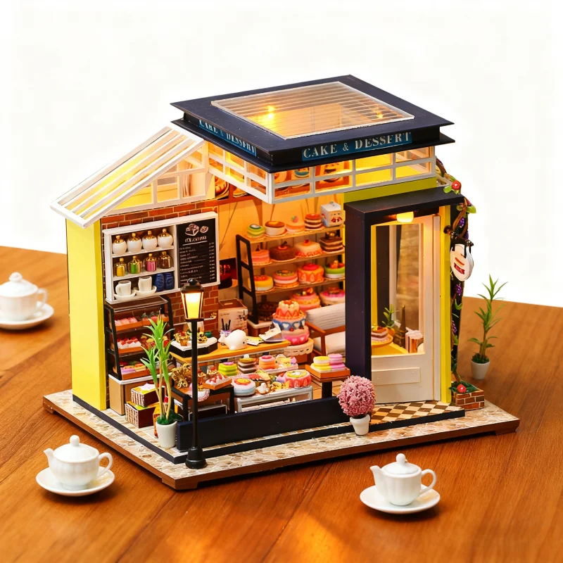 OUZEY Sweet Dream Bakery DIY، بيت حلوى مصغر ثلاثي الأبعاد، هدية إبداعية للفتيات المراهقات #1