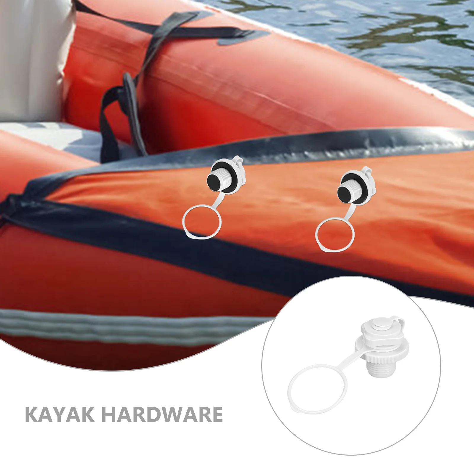 3개입 나선형 에어 플러그 22mm 베이스 없음 가벼운 카약 카누 딩기 PVC 인플레이터블 교체용 빠르고 안전한 밀폐 효율적