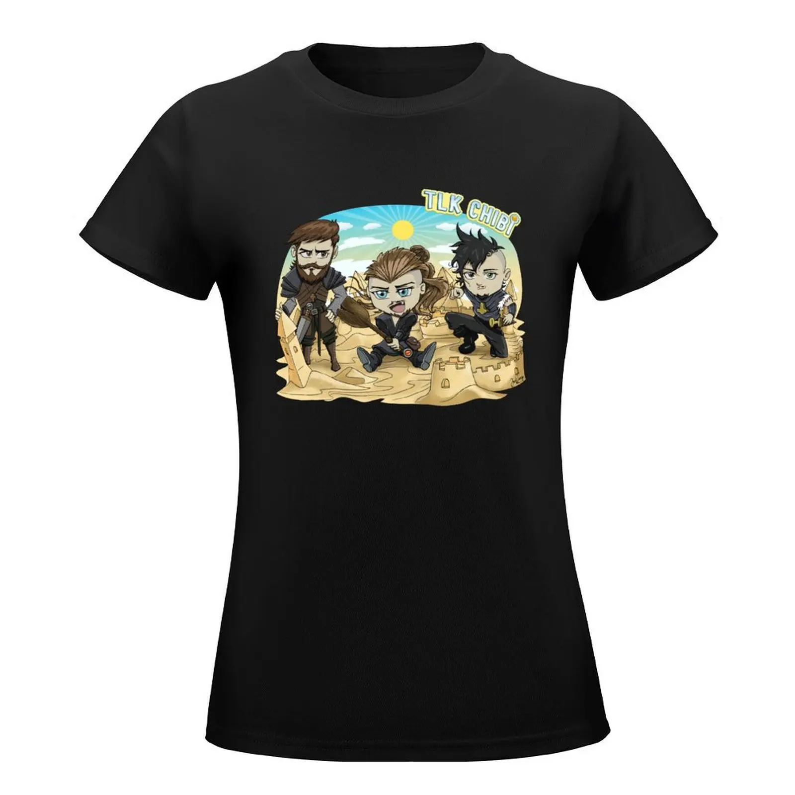 The Last Kingdom Chibi Finan - Uhtred - Sihtric T-Shirt kawaii clothes plus size tops female black t-shirts for Women