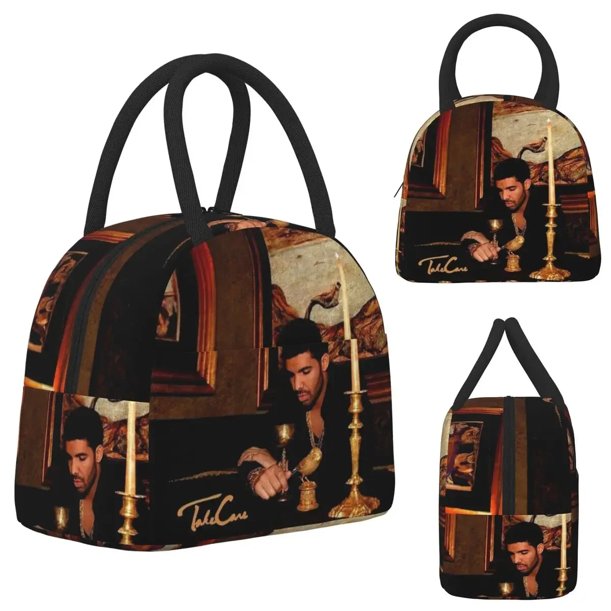 Hip Hop Rapper Drake Take Care Album Insulated Lunch Bag for Women Office Cooler Thermal Tote Portable Lunch Boxes Container
