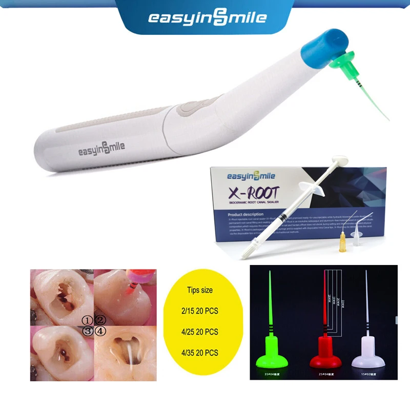 

Easyinsmile Endo Activator Dental Sonic Root Canal Sealing 3D Irrigator Cleaning with 60 Tips Never Break