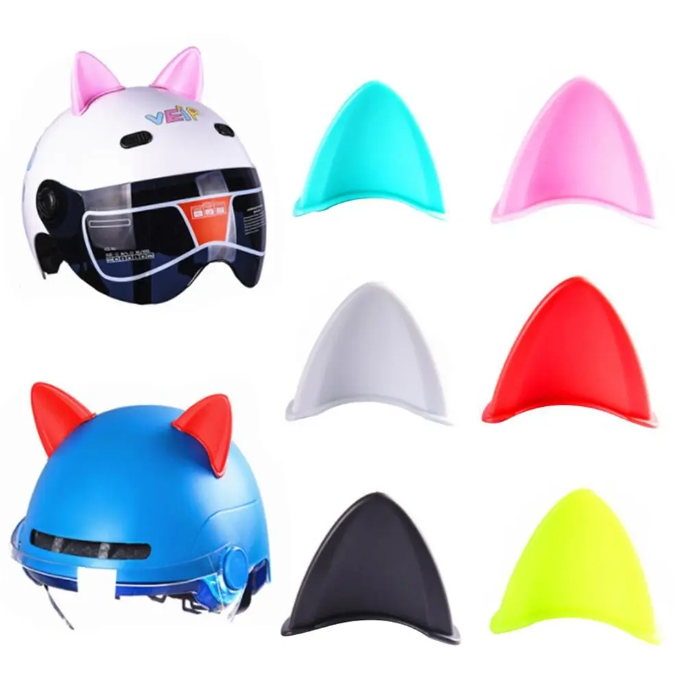 Scooter Accessories Driving Stylish Inclose Double-sided Tape Cat Ears Stickers Motocross Motorcycle Helmet Decoration