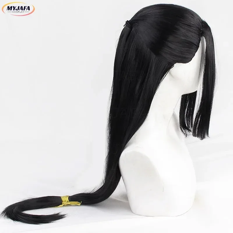 QQ28Jin Guangyao شعر مستعار جين قوانغ ياو مو سكين زو شي تأثيري الصينية العتيقة طويلة سوداء مقاومة للحرارة الشعر أنيمي الباروكات قبعة