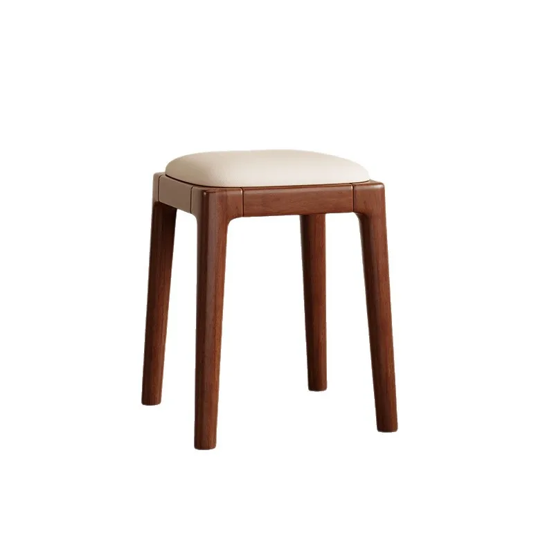 Solid wood stool can be stacked Household Comfortable sedentary creative square stool Sofa stool Bread Chair Round