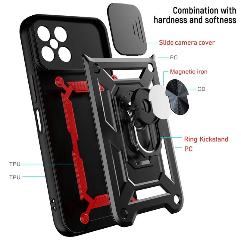 Armor Push the window Shockproof Funda For Honor X8A X6A X6S X6 X8 X9 CRT-LX2 RKY-LX2 Case Cover Car Magnetic Metal Ring Holder