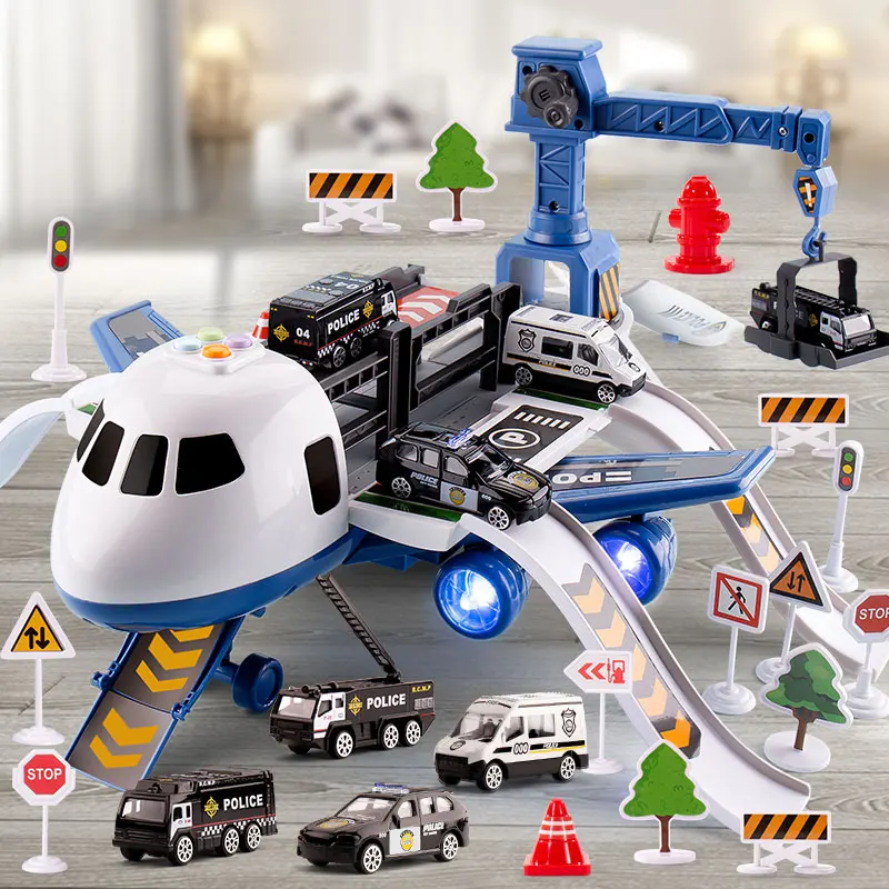 Zabawka samolot deformujący się w kształcie samolotu dla chłopca z muzyką, światłem, symulacją toru, napędem inercyjnym, duży rozmiar, samolot dla dzieci, zabawka samochodowa, prezenty dla dzieci.