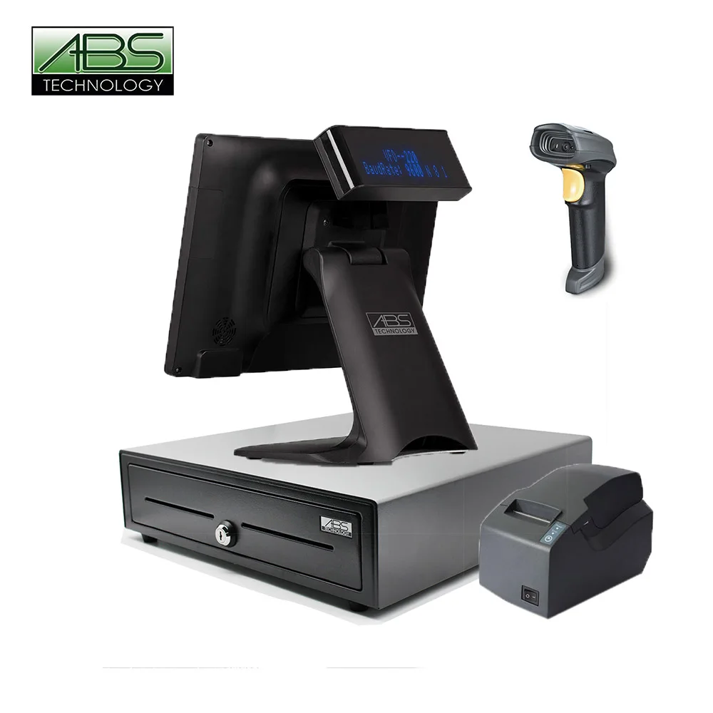 ATV&UTVABS Best Selling Single Screen POS System ABS280 Model Combo 58mm Printer Cash Drawer for Cash Register Windows 7/10 Inte
