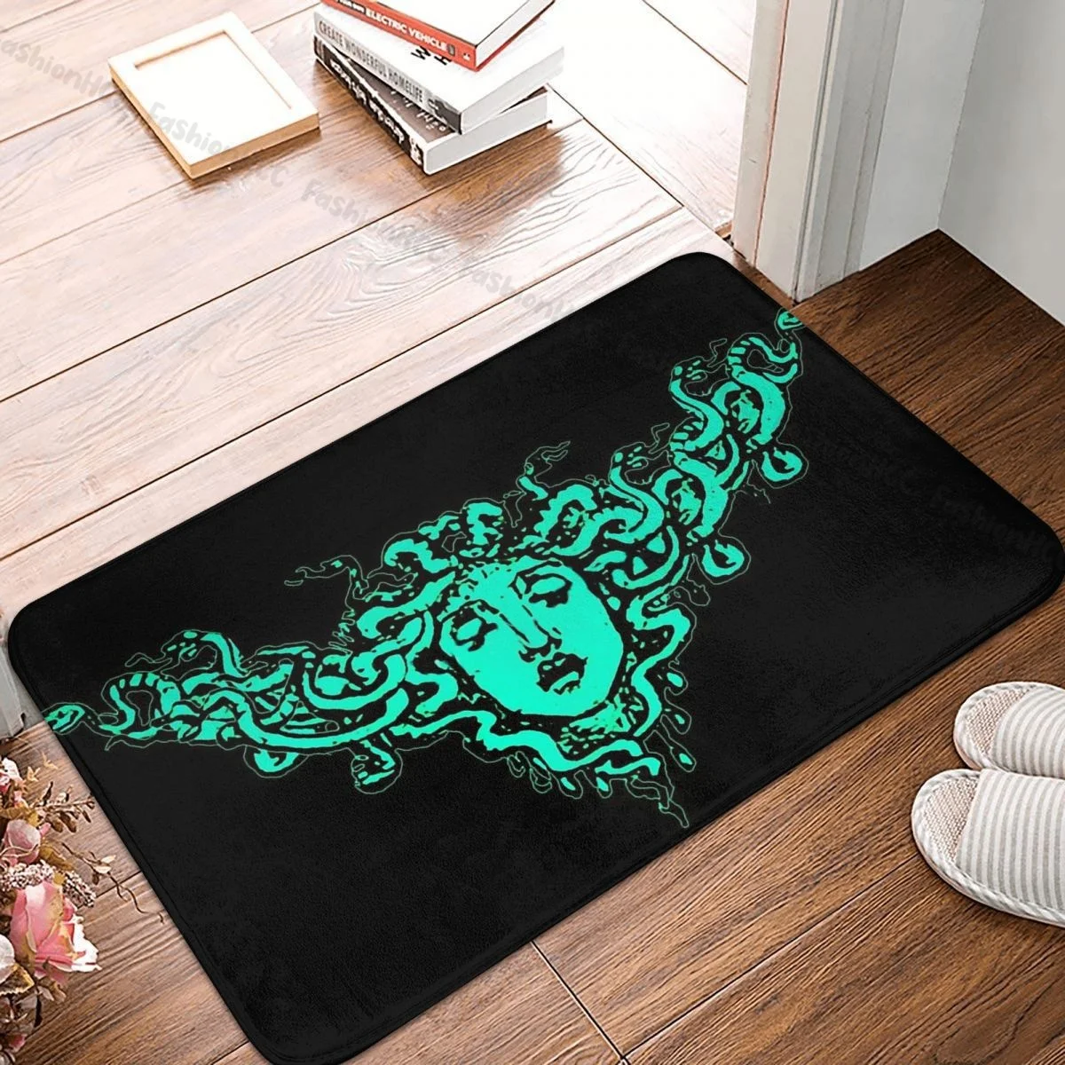 Ancient Greek Mythology Non-slip Doormat Athena's Aegis Armor Black Bath Bedroom Mat Prayer Carpet Home Pattern Decor