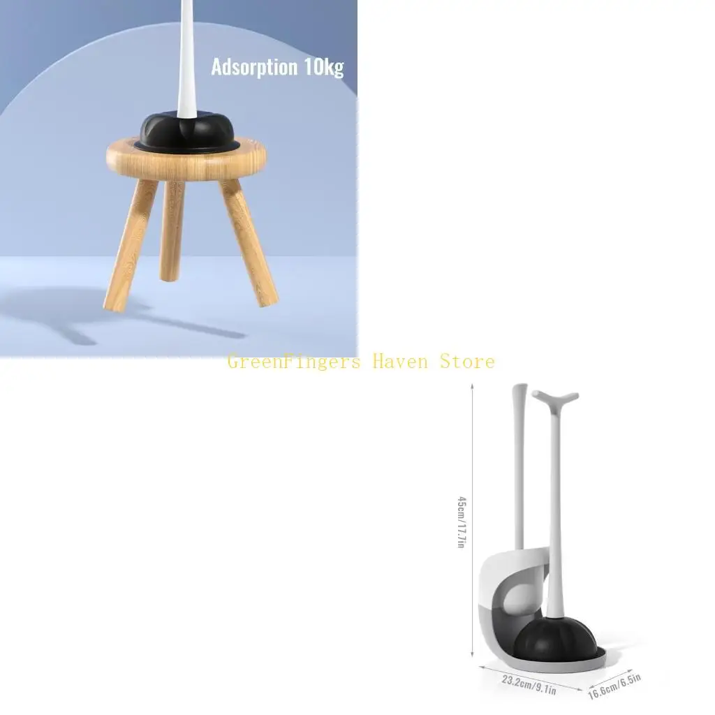 

Toilet Plunger and Toilet Bowl Brush Combo No Dead Corner Cleaning Brush with Holder Bathroom Toilet Cleaning Tools