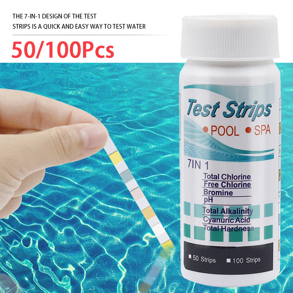 50/100pcs Water Test PH Strips Multipurpose 7-in-1 Water Tester Paper High Precision Easy Detection Aquarium Pool Accessories