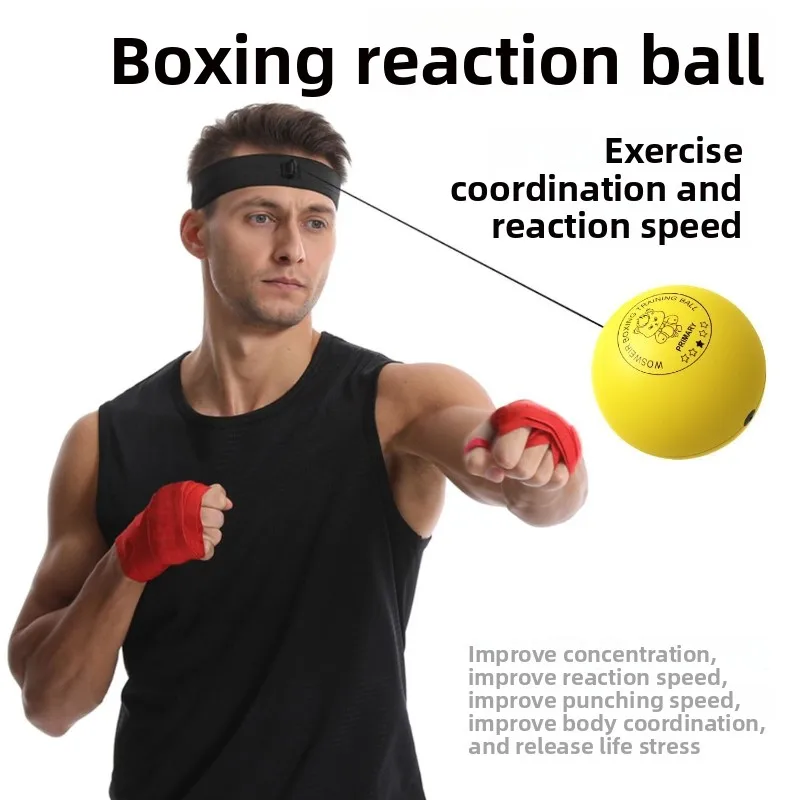 Head Mounted Boxing Reaction Speed Ball Smooth PU Training Decompression Fitness Ball Portable Home Workout Sports Equipment