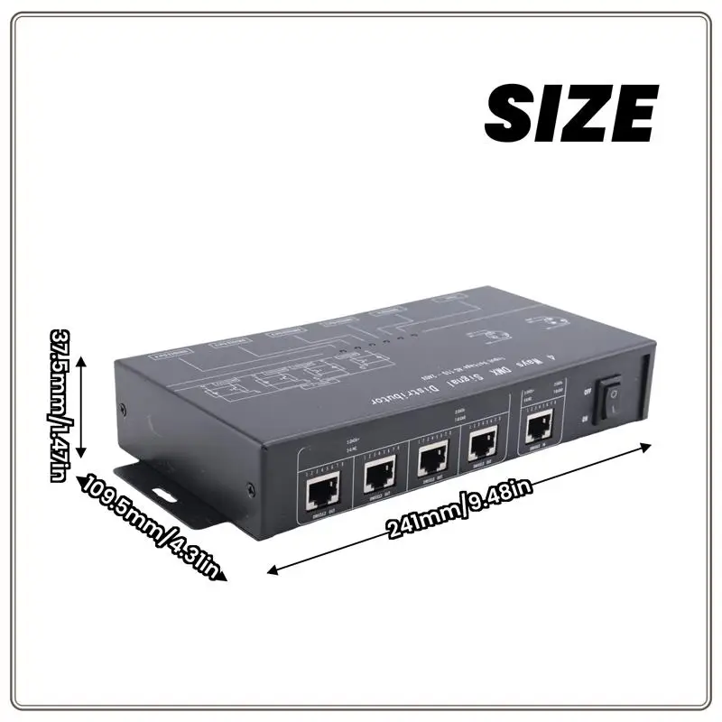 موثوق-DMX512 مكبر للصوت الفاصل DMX512 مكرر الإشارة 1CH DMX121 4CH 4 منافذ الإخراج DMX124 موزع الإشارة ، AC100V-240V ، D