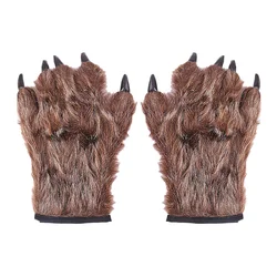 1 Pair Halloween Horrible Wolf Claw Gloves Animals Cosplay Costumes Party Dressing Prop Funny Werewolf Gloves Trick Props