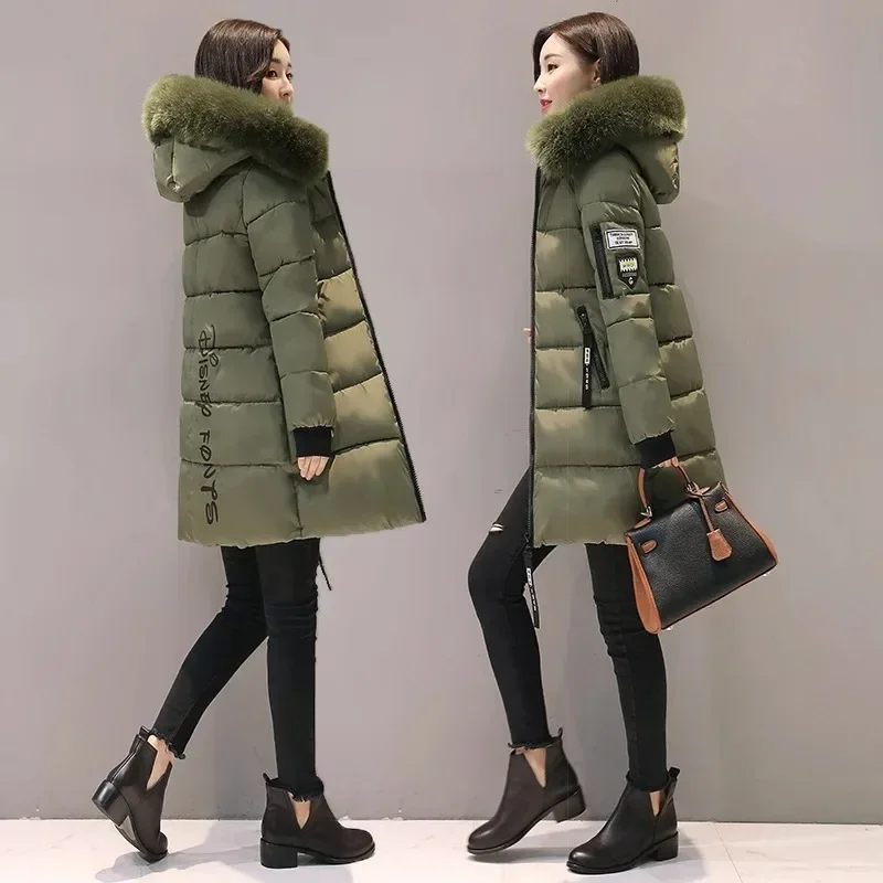 Nieuwe 2022 Vrouwen Winter Donsjack Mode Capuchon Dikke Super Warme Parka Jas Vrouwen Jas Lange Mouw Winter Dameskleding