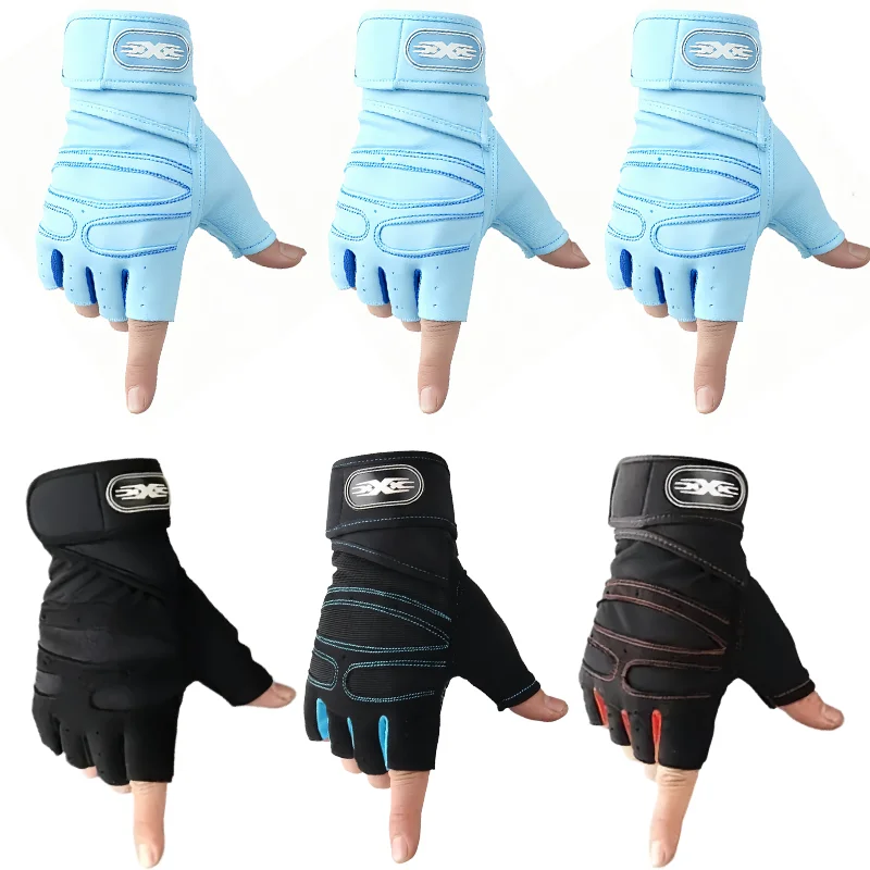 

Перчатки для фитнеса с половиной пальца, дышащие противоскользящие перчатки для горной дороги, велоспорта, тренировок по веса, защитное оборудование