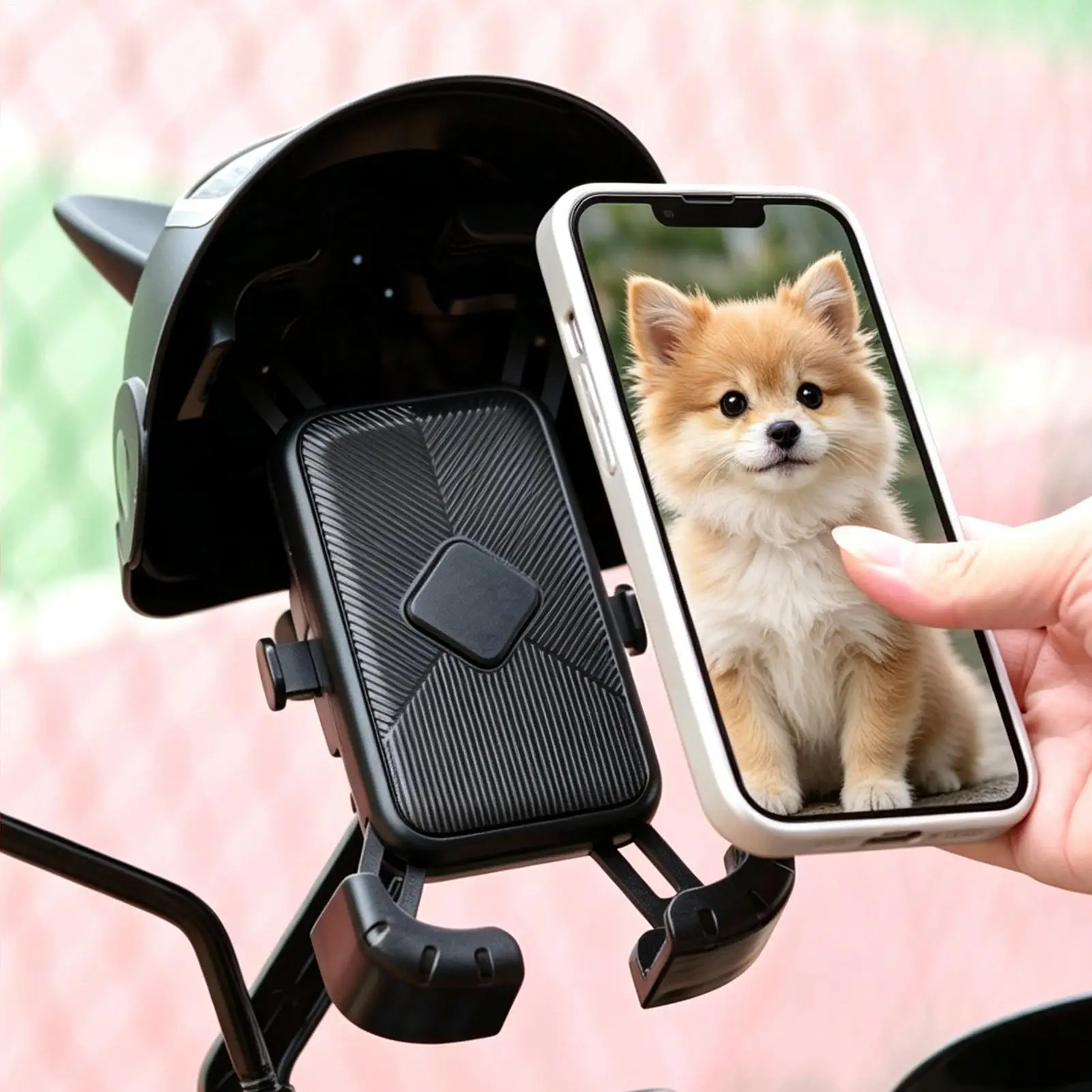 Electric motorcycle phone mount with helmet visor 360 Rotation motorcycle navigation mount Holder for Rearview Mirror Cycling