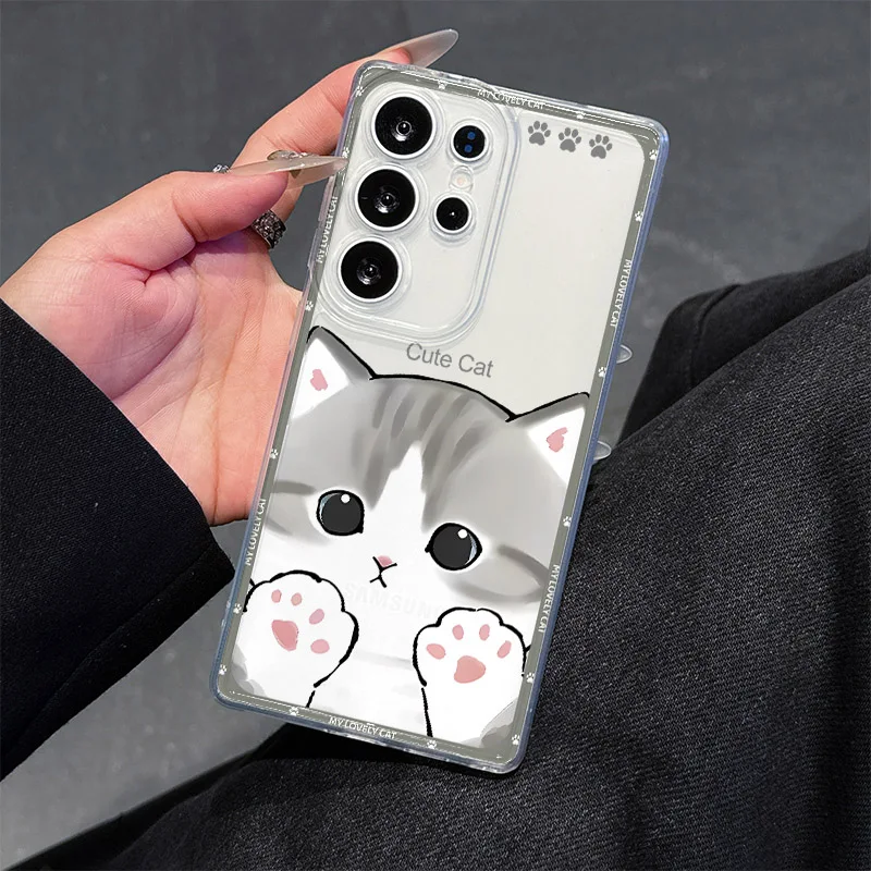 Süße schöne Katze transparente Handyhülle für iPhone 17 16 15 14 13 12 Pro Max Mini 11 XR SE XS 8 7 Plus Air ProMax Cover – Detail 5