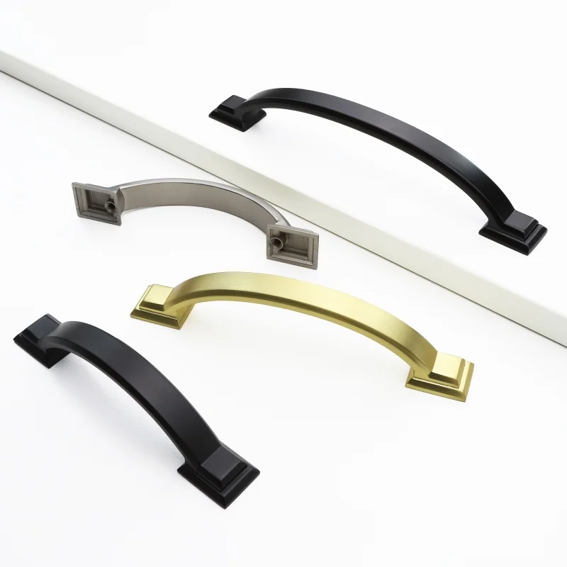 

Cabinet Handles Solid Kitchen Closet Drawer Knobs Wardrobe Zinc alloy Door Pulls handles for furniture