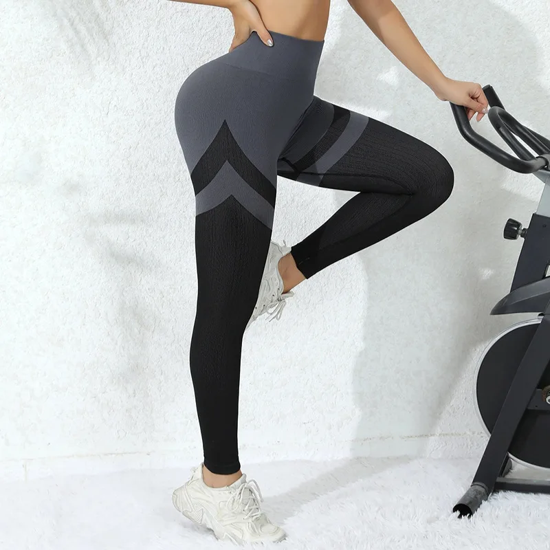 Female Seamless Sports Leggings Knit Multicolor Tights Women Elastic High Waist Hip Lift Workout Cycling Fashion Yoga Gym Pants