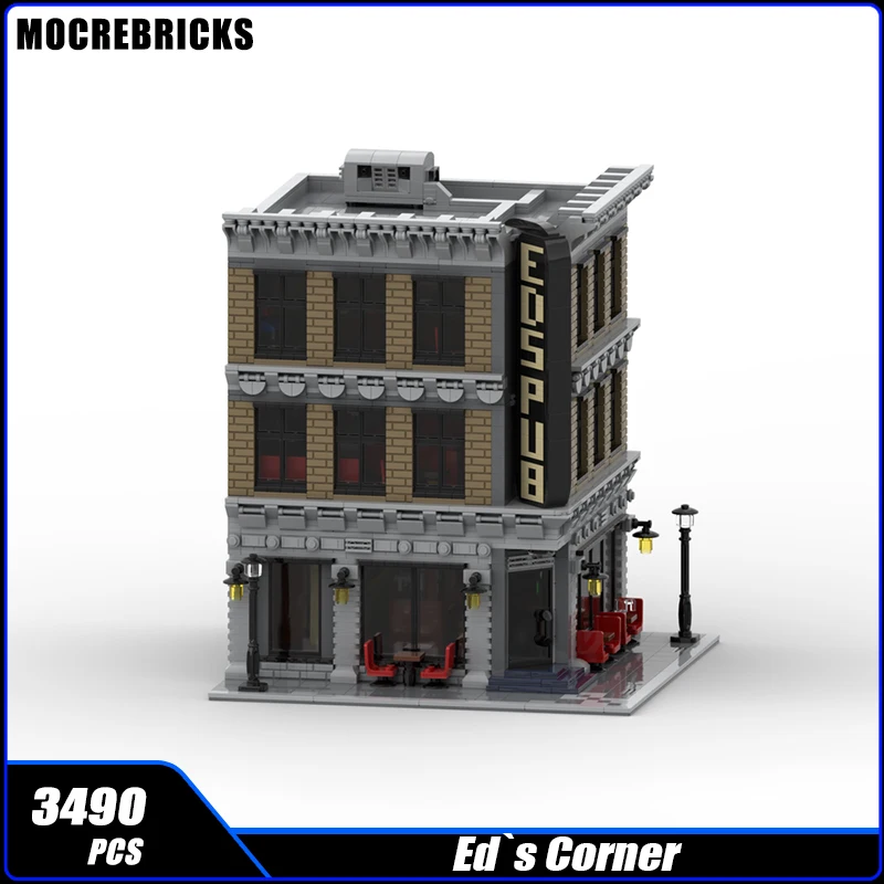 Famous Movie Scene SeriesEd's Corner Pub Modular Technology Building MOC Block Assembly Model Brick Children's Toys Christmas Gi