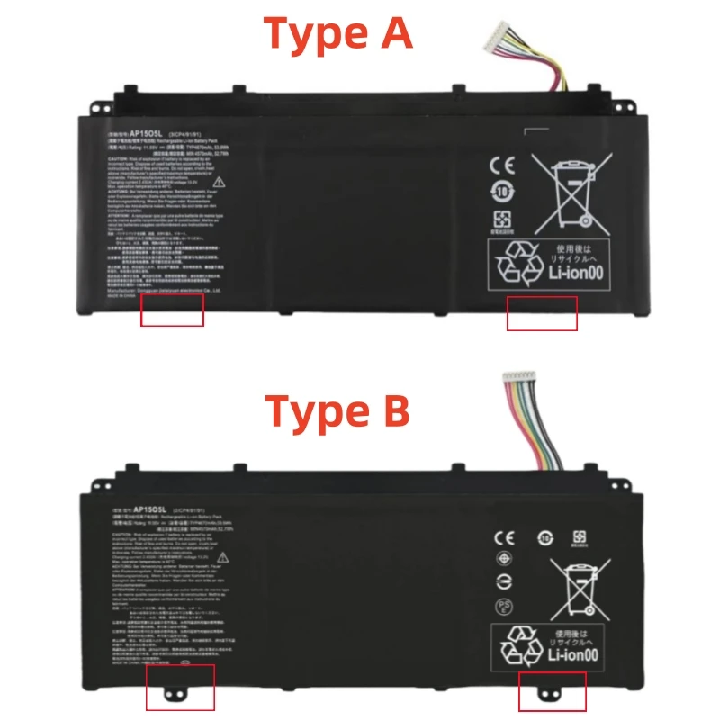 11.55V 53.9Wh New AP15O5L AP1505L AP1503K AP15O3K Laptop Battery for Acer Aspire S 13 S5-371 S5-371T Chromebook R13 CB5-312T