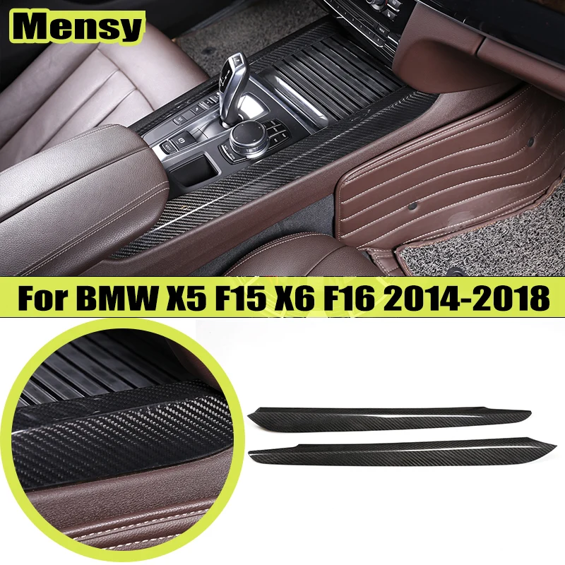 

Настоящее углеродное волокно для BMW X5 F15 X6 F16 2014-2018, декоративная полоса центрального управления, аксессуары для модификации салона автомобиля