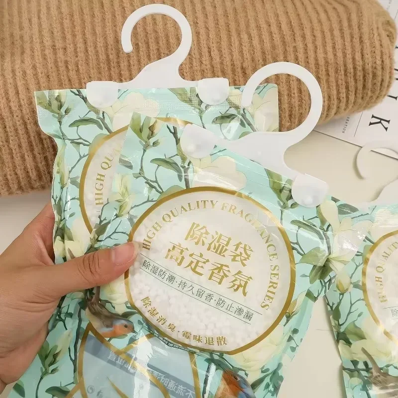 5/10pcs Dehumidifier Bags Easy Hang Long Lasting Moisture Trapping Damp Rid Space Saving Bath Wardrobe Desiccant Pack