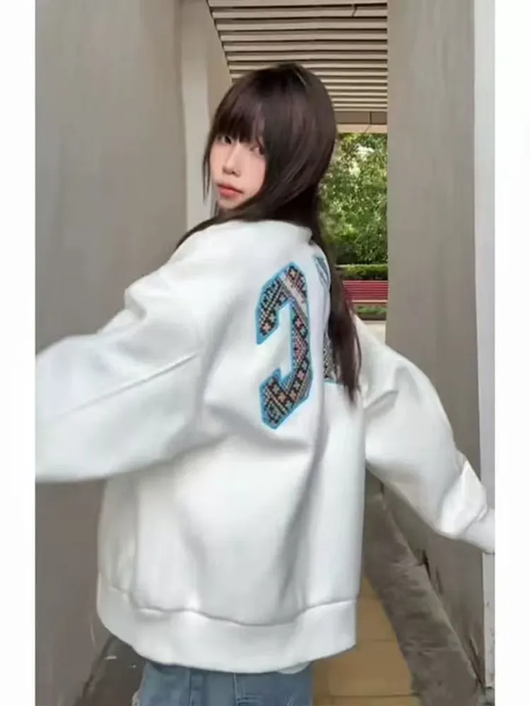 

Baseball Jackets Girls With Letter Y Womens Winter Skincare Mid-Long Commuting Upgraded Lining Cozy High-Quality Varsity Hooded