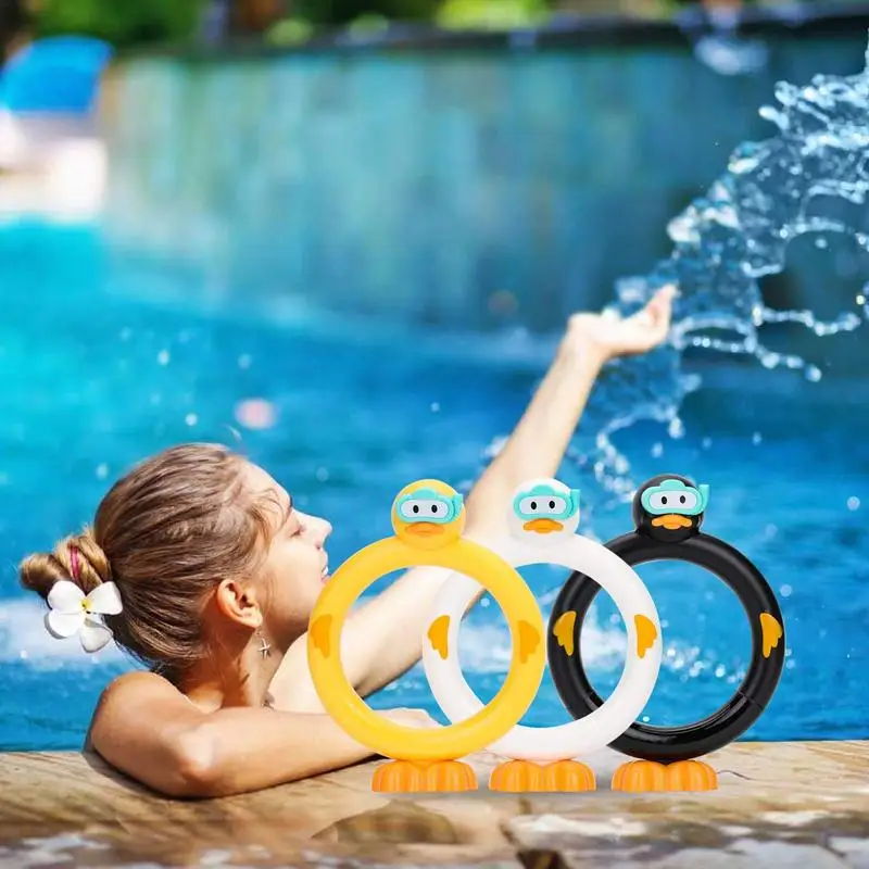 Kids Pool Toys Cute Diving Duck Swimming Toys Colorful Training Sinking Throwing Dive Sticks 3PCS Pool Toys Underwater Game