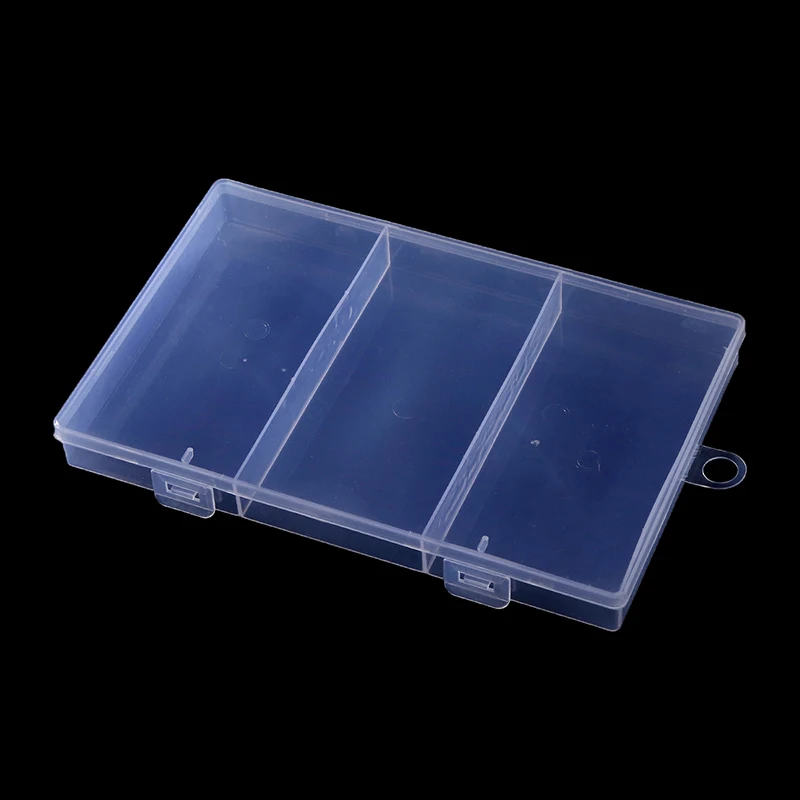 Transparent With Cover Rectangle Vertical 3 Grid Eyelash Extension Tool Storage Box Glue Tweezer Holder Makeup Organizer