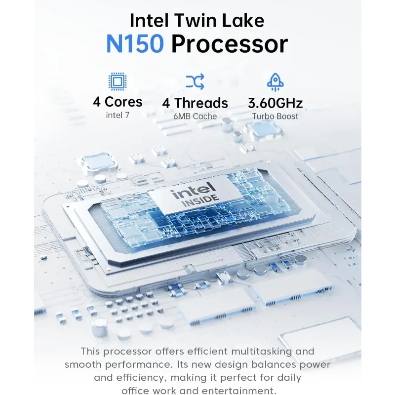أجهزة كمبيوتر صغيرة V1، Intel Twin Lake N150 (Turbo 3.6 جيجا هرتز)، 16 جيجابايت DDR4 RAM 1 تيرابايت M.2 SSD كمبيوتر مكتبي صغير، 4K HDMI DP،