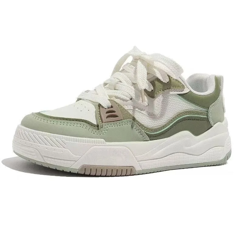 New Kawaii Cute Female Sneakers Green Campus Casual Fashion Women\'s Shoes Platform Sport Shoes Flat Sole Vulcanized Shoes