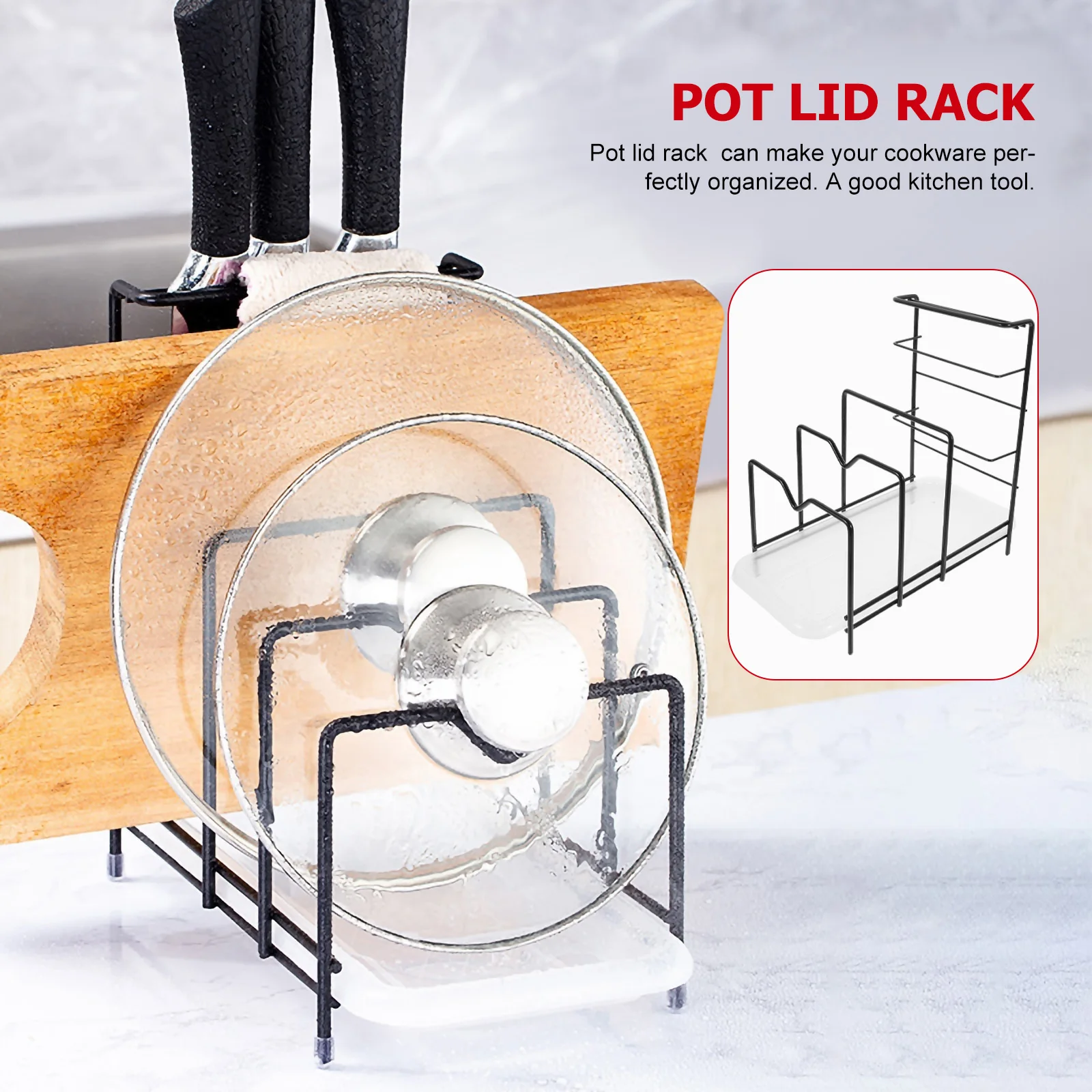 

Detachable Stainless Steel Pot Lid Rack Storage Cabinet Organizer For Kitchen Pans Cutting Boards Holder Under Sink Corner