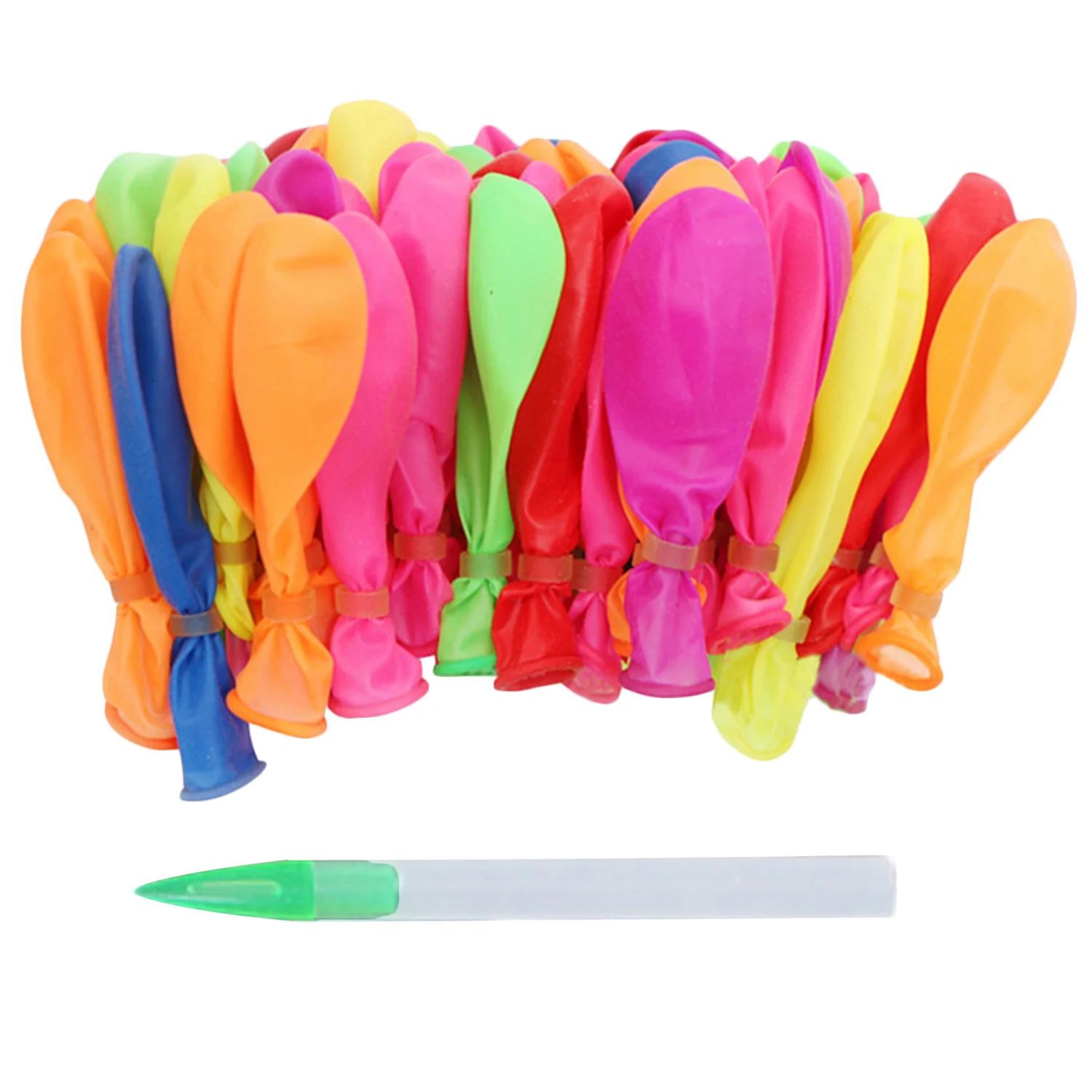 Kids 120pcs Refill Water Bombs Balloon with 120pcs Rubber Bands with 1pcs Quick Easy Refill Tool Filling Water Summer Beach Toy