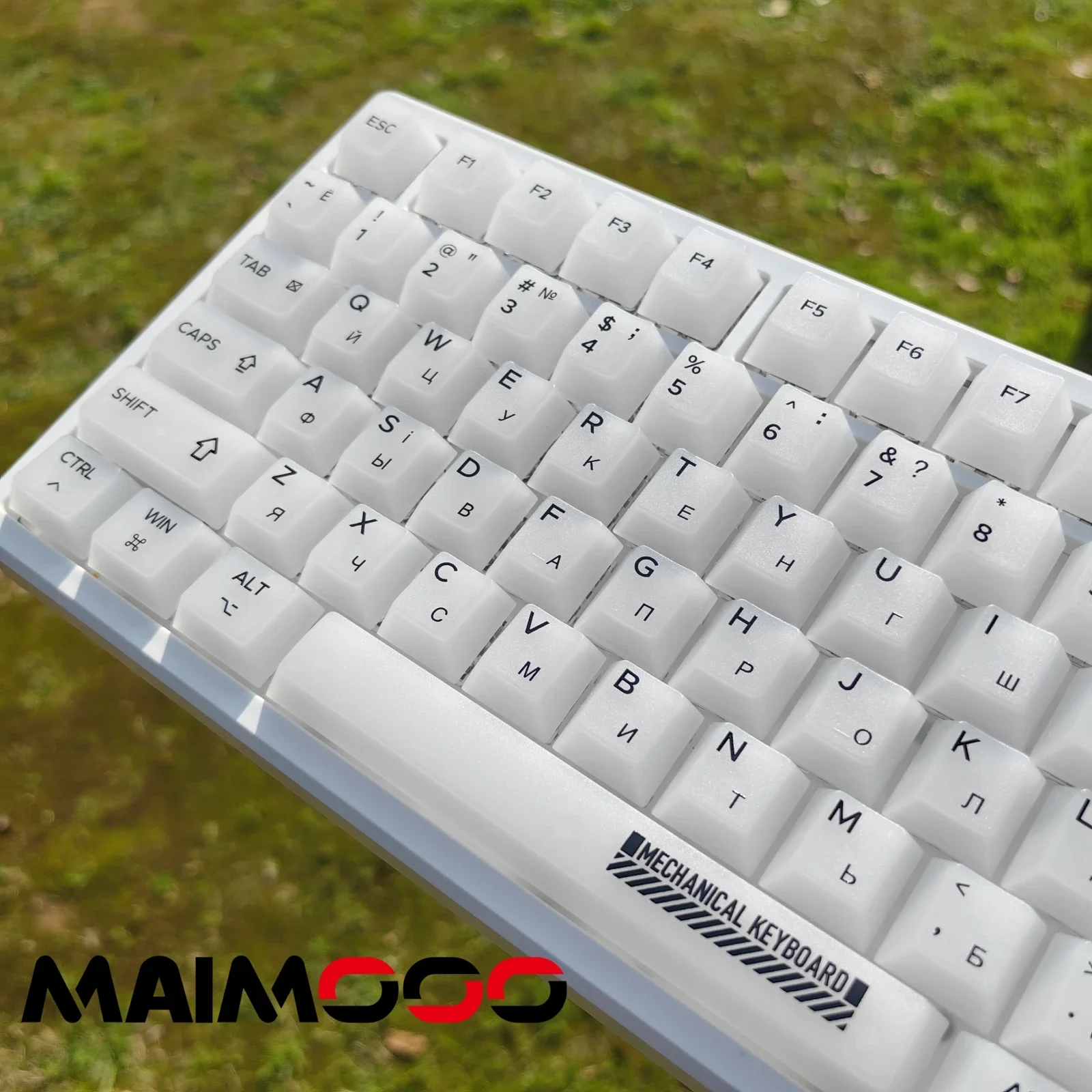 Translucent Russian Keycap Matte 122Key Cherry PC Material DIY Mechanical Keyboard Simple Office Game Matte Milky White Keycap