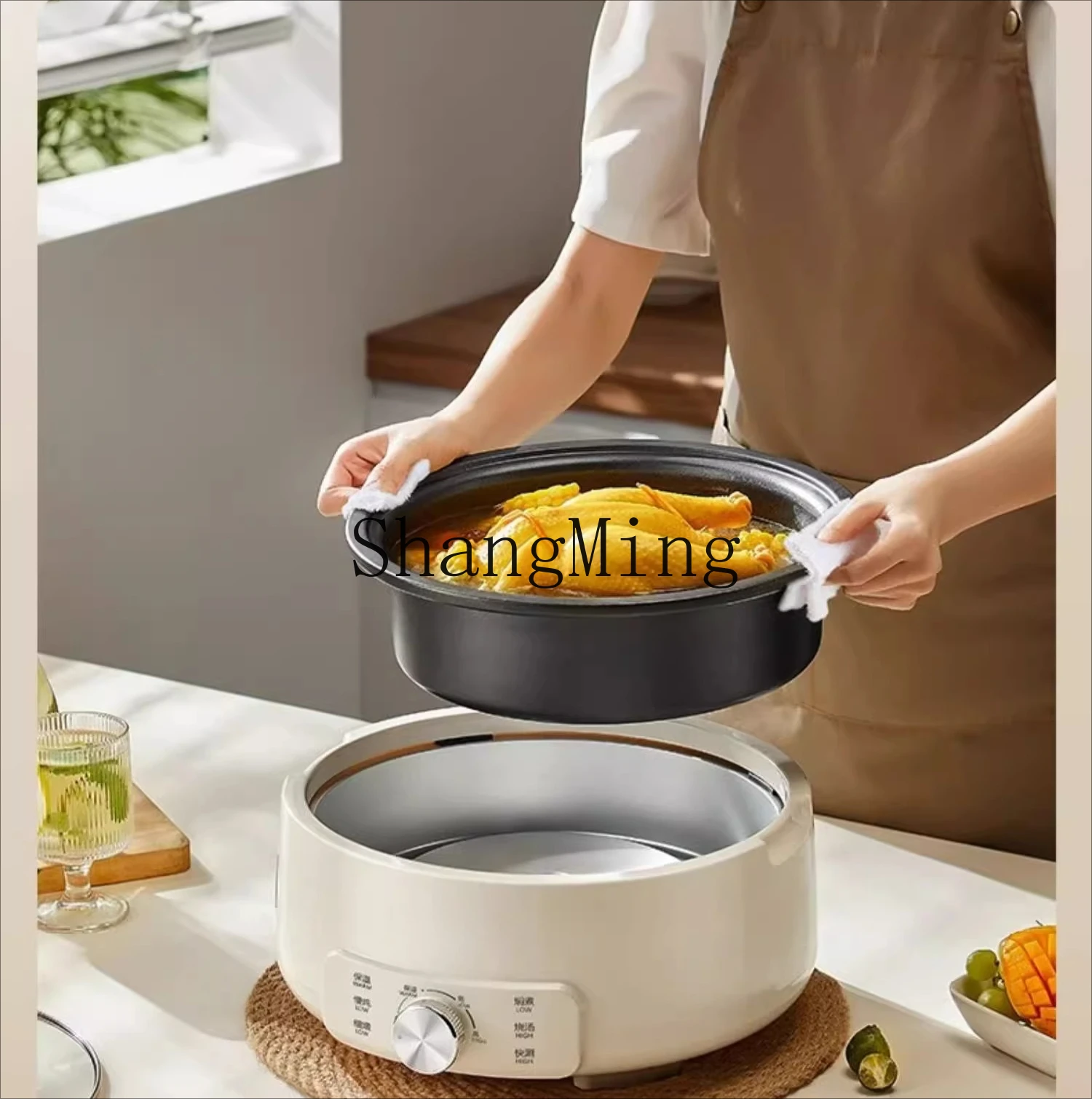 SM nuova pentola calda facile da usare per uso domestico multifunzionale frittura pentola elettrica integrata tipo diviso