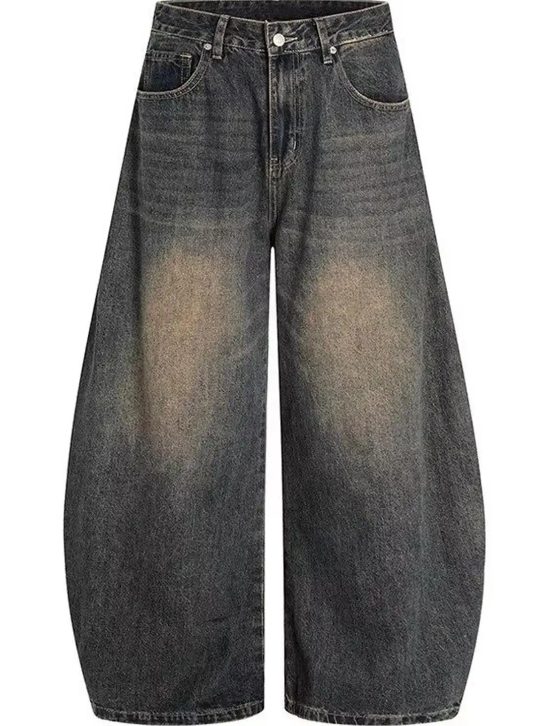 

Retro American Blue Waed Jeans Men's Women's New Loose Straight Leg Floor-Length Baggy Jeans Youth Faion Casual Wear