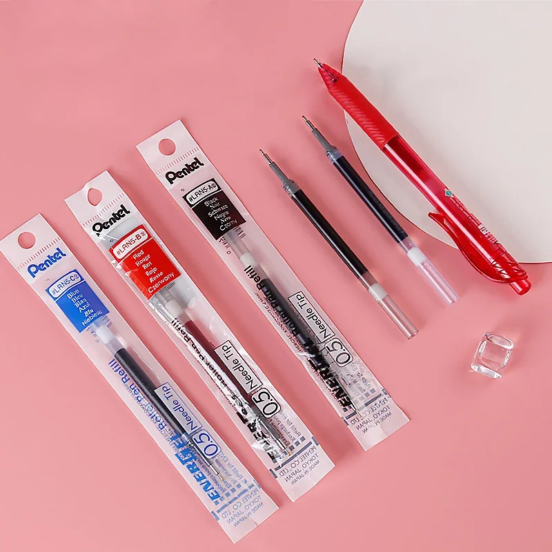 Pentel-Enamel Gel Recarga, Suprimentos de Papelaria Estudante de Secagem Rápida e Suprimentos, 0.5mm, 0.4mm, BLN75, BLN105
