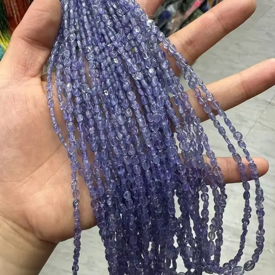 

AAAA Wholesale Natural Blue Tanzanite Oval Energy Quartz Irregular Loose Beads For Making Jewelry DIY Necklace Bracelet 40cm