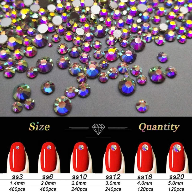 (24Pcs) 2058 XILION 2088 XIRIUS Original Crystals from Austria Rose No Hotfix Flat Back Rhinestone Strass for Nail Art Jewelry