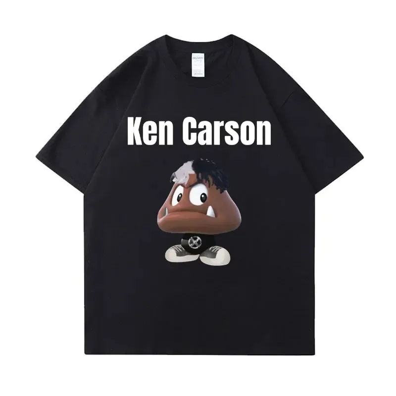 Rapper Ken Carson Goomba Funny Meme Opium Cartoon T Shirts Men Women Hip Hop Cool Retro T-shirt Oversized Cotton Tshirt T2k Tops