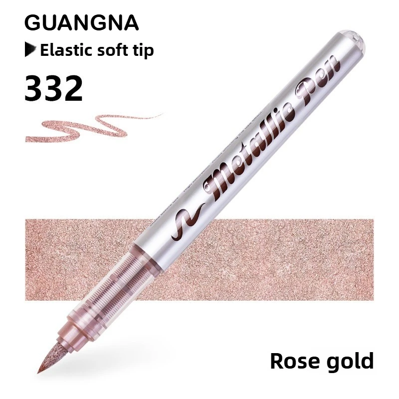 

GUANGNA 8520 12/1 Colors Soft Tip Direct Liquild Metal Markers No Bleed Overlay for DIY Graffiti Art School Supplies Stationery