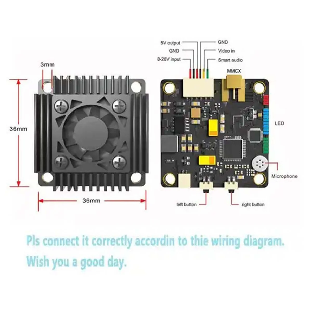 X64A_For AKK Ultra 5.8G 3000mW 3W FPV VTX for Long Range FPV Racing Drone