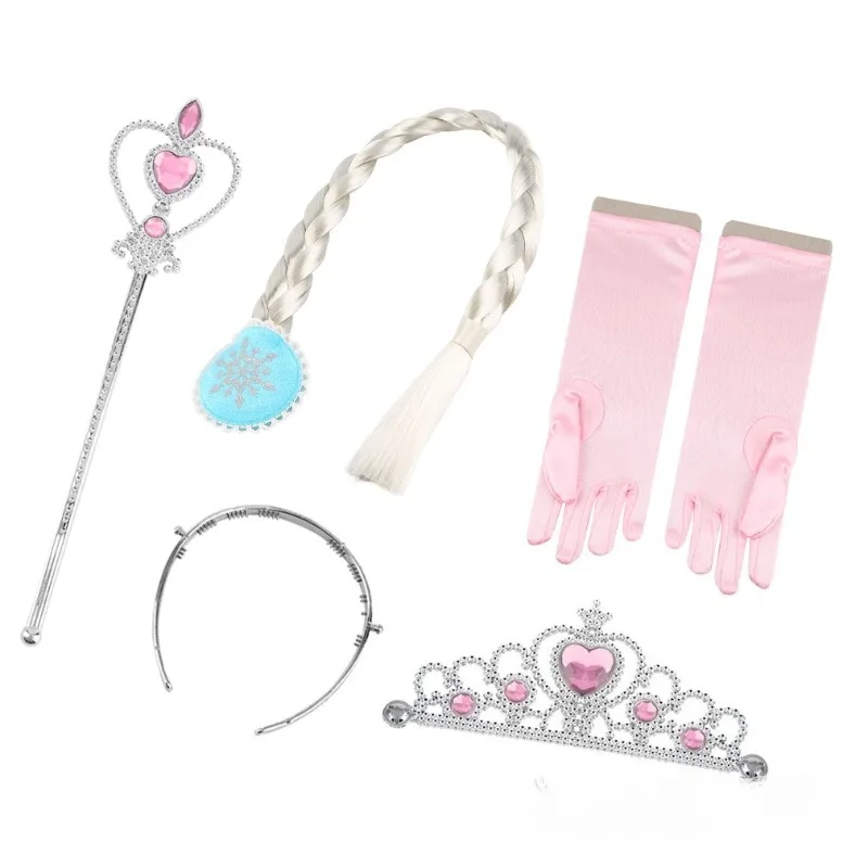 Meisje Elsa Cosplay Accessoires Prinses Sneeuwkoningin Aankleden Toverstaf Kroon Strass Haarbanden Voor Kinderen Haarband Geschenken Speelgoed