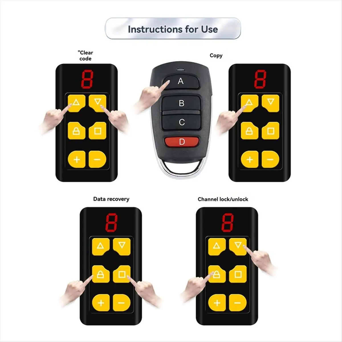 Multi-Frequency 8 Channels Remote Control Gate Door Rolling Shutter Door Garage Door Electric Door Copy Remote Control A