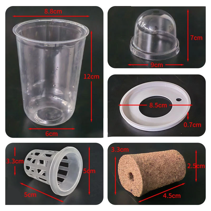 1/3Sets Plastic Material Hydroponic Seed Planter Pots Reusable Seedling Baskets Transparent Root View Cups Succulents Growing