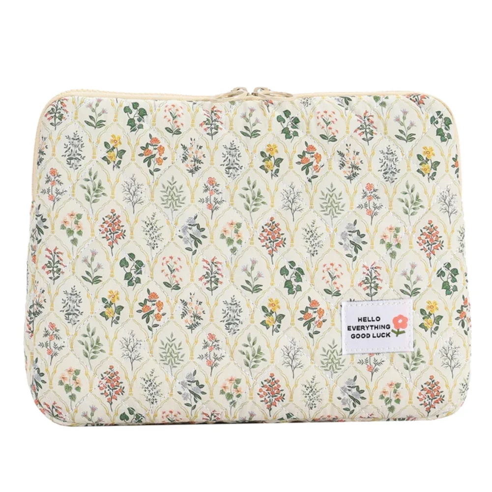 Computer Bag Cute Flower Laptop Sleeve Zipper Cover Portable Computer Cover Bag Water-Resistant Notebook Bag for 14 in Notebook